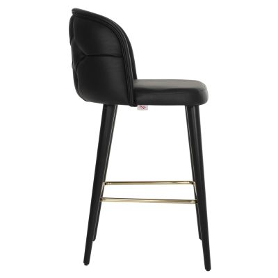 BAR STOOL MARCELLO PROFESSIONAL HM9280.41 PU BLACK WOODEN 50x58x100Hcm.