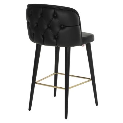 BAR STOOL MARCELLO PROFESSIONAL HM9280.41 PU BLACK WOODEN 50x58x100Hcm.