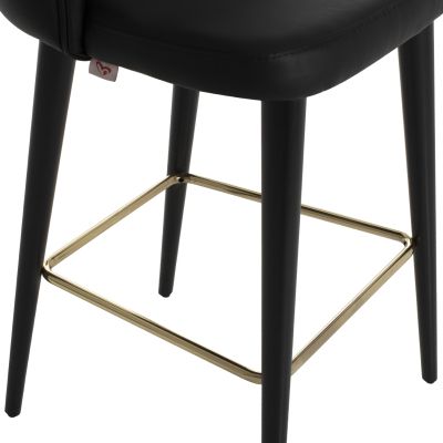 BAR STOOL MARCELLO PROFESSIONAL HM9280.41 PU BLACK WOODEN 50x58x100Hcm.