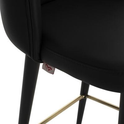 BAR STOOL MARCELLO PROFESSIONAL HM9280.41 PU BLACK WOODEN 50x58x100Hcm.