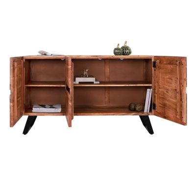 Buffet HM8173 Alicia from Solid acacia Wood natural 148x43.5x86cm