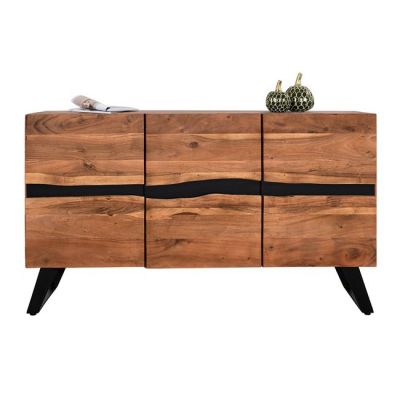 Buffet HM8173 Alicia from Solid acacia Wood natural 148x43.5x86cm