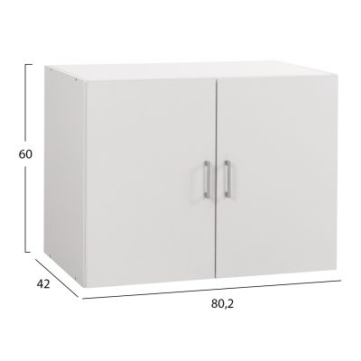 UPPER CABINET FOR 2-LEAF WARDROBE JASLYN HM350.05 MELAMINE IN WHITE 80,2x42x60Hcm.