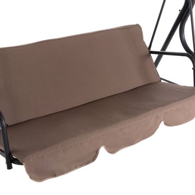 PORCH SWINGER 3-SEATER WITH SUNSHIELD LIKID HM5979.02 METAL GREY- FABRIC IN BROWN 174x110x200Hcm.