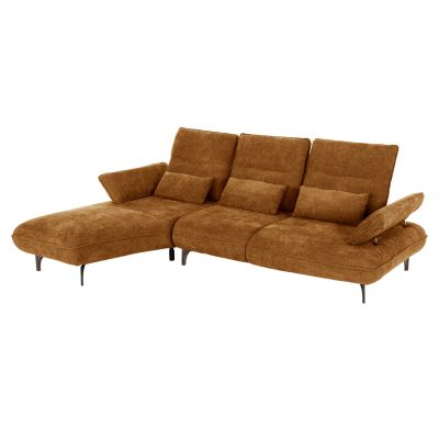 CORNER (LEFT) SOFA-BED CONVERT HM3268.02L BRICK RED FABRIC 283x188x100Hcm.