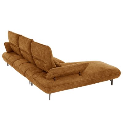 CORNER (LEFT) SOFA-BED CONVERT HM3268.02L BRICK RED FABRIC 283x188x100Hcm.