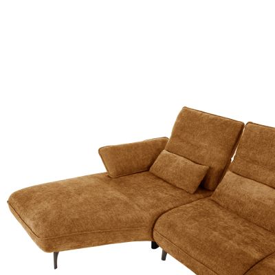 CORNER (LEFT) SOFA-BED CONVERT HM3268.02L BRICK RED FABRIC 283x188x100Hcm.