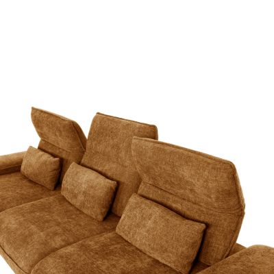 CORNER (LEFT) SOFA-BED CONVERT HM3268.02L BRICK RED FABRIC 283x188x100Hcm.