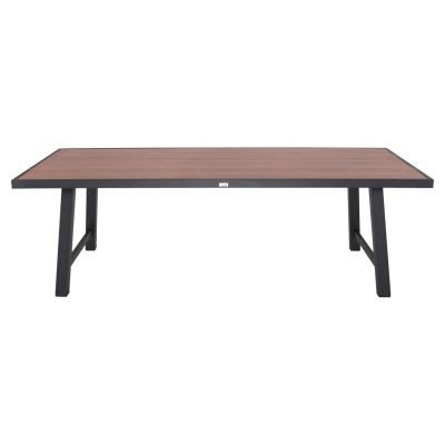 OUTDOOR ALUMINUM TABLE GOBAR HM6060.03 ANTHRACITE WITH WOOD-LIKE TABLETOP 240Χ105Χ75Hcm.