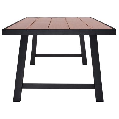 OUTDOOR ALUMINUM TABLE GOBAR HM6060.03 ANTHRACITE WITH WOOD-LIKE TABLETOP 240Χ105Χ75Hcm.