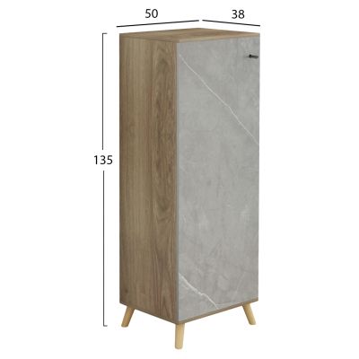 SHOE CABINET ALVARO HM8954.11 MELAMINE IN SONAMA-STONE TEXTURE 50Χ38Χ135Hcm.