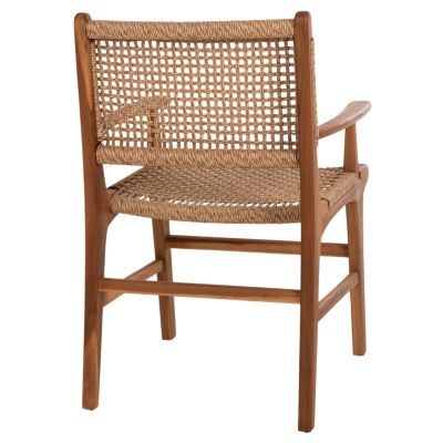 ARMCHAIR NESHA ΗΜ9985.11 SOLID TEAK NATURAL COLOR KNITTED RATTAN ROPE 57Χ57Χ86Hcm.