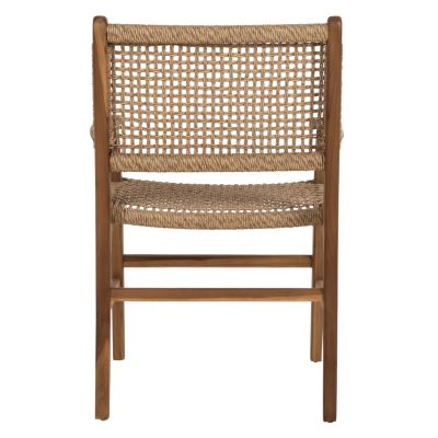 ARMCHAIR NESHA ΗΜ9985.11 SOLID TEAK NATURAL COLOR KNITTED RATTAN ROPE 57Χ57Χ86Hcm.