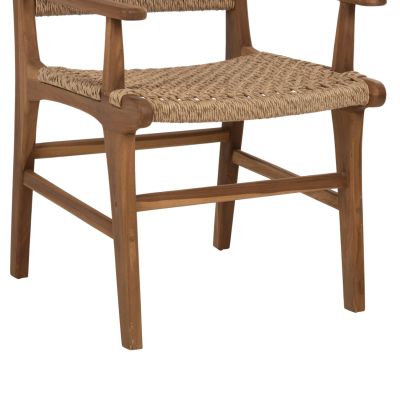 ARMCHAIR NESHA ΗΜ9985.11 SOLID TEAK NATURAL COLOR KNITTED RATTAN ROPE 57Χ57Χ86Hcm.