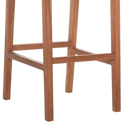 BAR STOOL WITH BACKREST OUTDOORS TEAK WOOD AND ROPE HM9381.01 40X53X89Hcm.