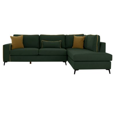 SOFA RIGHT CORNER DIVA HM3254.17R IN CYPRESS GREEN WATER-REPELLANT FABRIC 290x235x94Hcm.