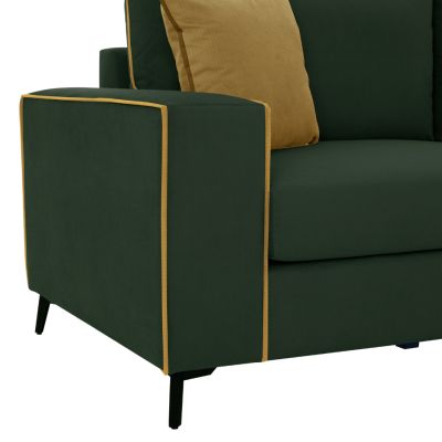 SOFA RIGHT CORNER DIVA HM3254.17R IN CYPRESS GREEN WATER-REPELLANT FABRIC 290x235x94Hcm.