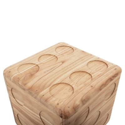 STOOL DICE HM7898.02 TEAK WOOD IN NATURAL WOOD COLOR 40x40x40 cm.