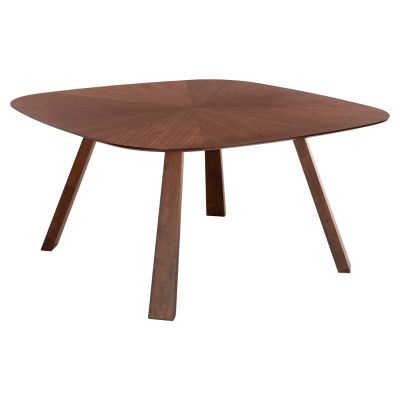 DINING TABLE RINER HM9733 MDF WITH SUNBURST WALNUT VENEER 150x150x75Hcm.