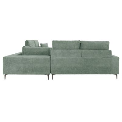 CORNER SOFA SYMMET HM3269.06 MINT FABRIC-GLOSSY ANTHRACITE LEGS 314x314x90-102Hcm.