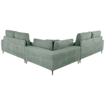 CORNER SOFA SYMMET HM3269.06 MINT FABRIC-GLOSSY ANTHRACITE LEGS 314x314x90-102Hcm.