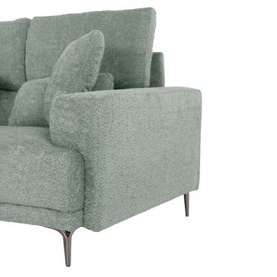 CORNER SOFA SYMMET HM3269.06 MINT FABRIC-GLOSSY ANTHRACITE LEGS 314x314x90-102Hcm.