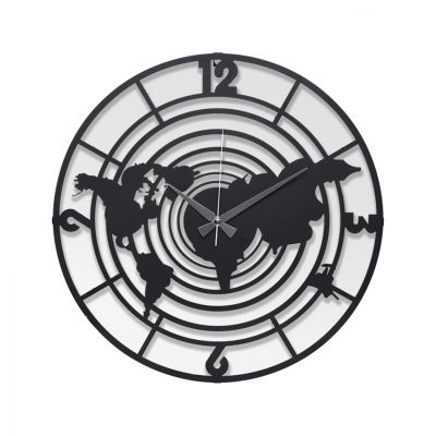 WALL CLOCK METALLIC BLACK HM7445 Φ50 cm.