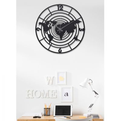 WALL CLOCK METALLIC BLACK HM7445 Φ50 cm.