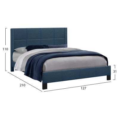 BED TRILLOP HM667.04 BLUE FABRIC- 120x200cm. MATTRESS