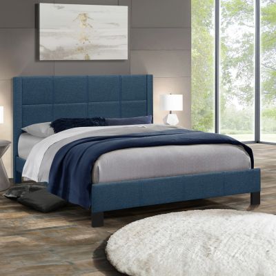 BED TRILLOP HM667.04 BLUE FABRIC- 120x200cm. MATTRESS