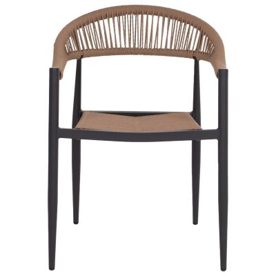 ARMCHAIR ALUMINUM GRET HM5854.02 CHARCOAL GREY ALUMINUM-BEIGE PE RATTAN 56x55,5x78Η