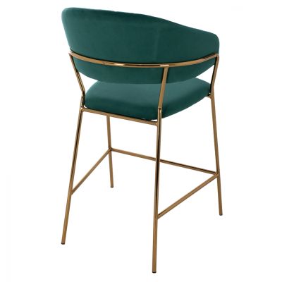 MEDIUM HEIGHT STOOL HM8734.03 GREEN VELVET GOLDEN FRAME 60x55x100Y cm.