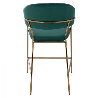 MEDIUM HEIGHT STOOL HM8734.03 GREEN VELVET GOLDEN FRAME 60x55x100Y cm.