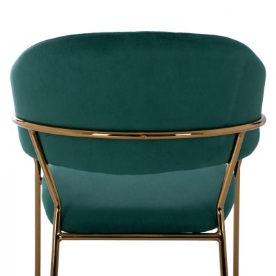 MEDIUM HEIGHT STOOL HM8734.03 GREEN VELVET GOLDEN FRAME 60x55x100Y cm.