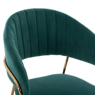 MEDIUM HEIGHT STOOL HM8734.03 GREEN VELVET GOLDEN FRAME 60x55x100Y cm.