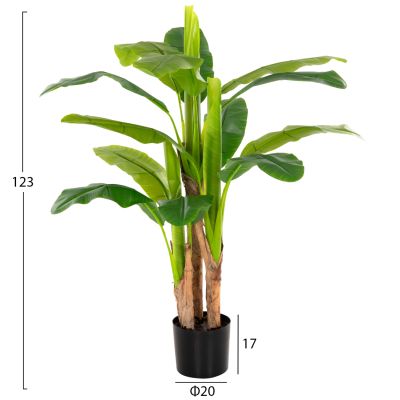 DECORATIVE SYNTHETIC PLANT HM7968 BANΑΝΑ TREE IN POT 123H cm.