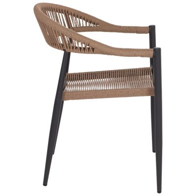 ARMCHAIR ALUMINUM GRET HM5854.02 CHARCOAL GREY ALUMINUM-BEIGE PE RATTAN 56x55,5x78Η