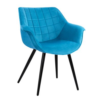 Armchair Benjamin from turquoise velvet with metallic legs HM8682.09 69x68x78 cm.