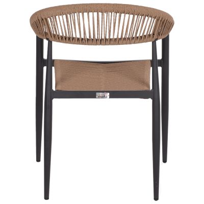 ARMCHAIR ALUMINUM GRET HM5854.02 CHARCOAL GREY ALUMINUM-BEIGE PE RATTAN 56x55,5x78Η