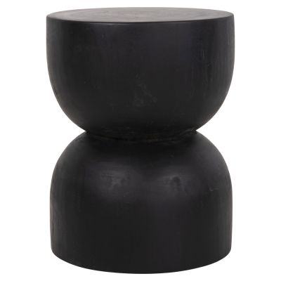 ROUND STOOL FEBRY HM9753.02 SOLID SUAR WOOD IN BLACK Φ35x45Hcm.