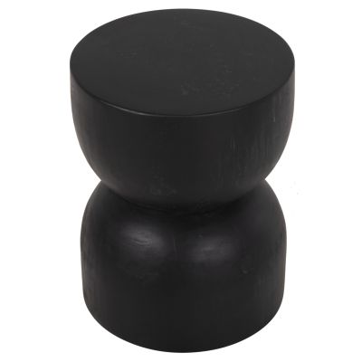 ROUND STOOL FEBRY HM9753.02 SOLID SUAR WOOD IN BLACK Φ35x45Hcm.