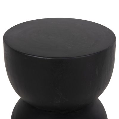 ROUND STOOL FEBRY HM9753.02 SOLID SUAR WOOD IN BLACK Φ35x45Hcm.