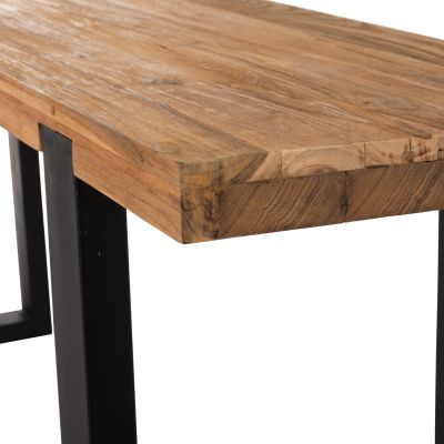 CONSOLE SHIRE HM9800 RECYCLED TEAK WOOD-BLACK METAL LEGS 240x50x90Hcm.