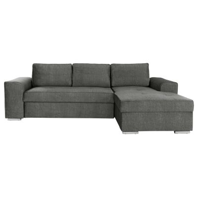 RIGHT CORNER SOFA NACHO HM3279.02R ANTHRACITE FABRIC-SILVER METAL LEGS 270x163x88Hcm.