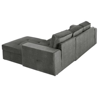 RIGHT CORNER SOFA NACHO HM3279.02R ANTHRACITE FABRIC-SILVER METAL LEGS 270x163x88Hcm.