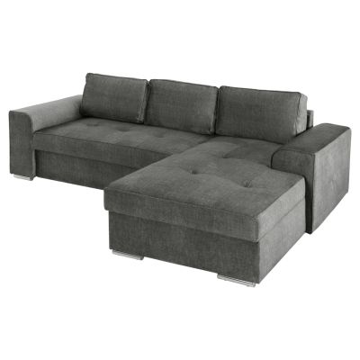 RIGHT CORNER SOFA NACHO HM3279.02R ANTHRACITE FABRIC-SILVER METAL LEGS 270x163x88Hcm.