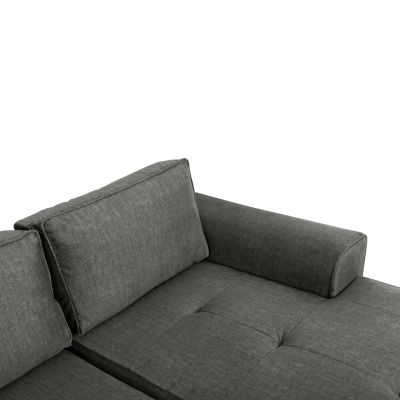 RIGHT CORNER SOFA NACHO HM3279.02R ANTHRACITE FABRIC-SILVER METAL LEGS 270x163x88Hcm.