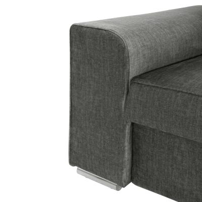 RIGHT CORNER SOFA NACHO HM3279.02R ANTHRACITE FABRIC-SILVER METAL LEGS 270x163x88Hcm.