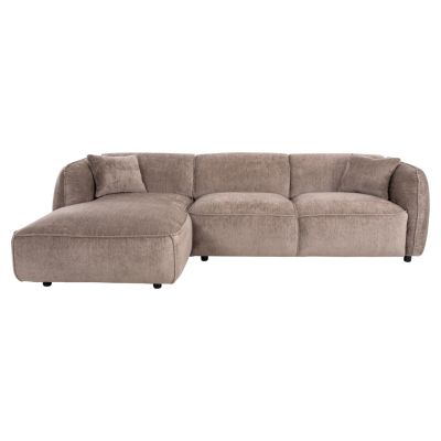 CORNER SOFA (LEFT) TREAT HM3277.02L DARK BEIGE FABRIC 270x163x74Hcm.