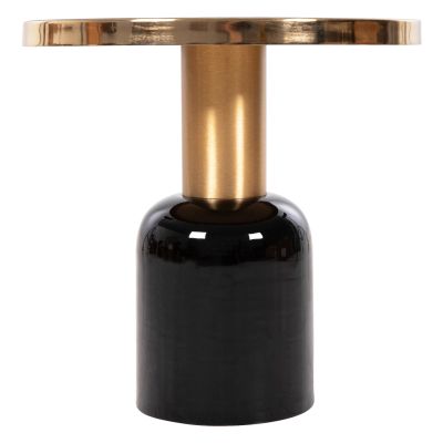 SIDE TABLE ERODE HM4248.01 METAL IN BLACK-GOLD-CHERRY RED Φ50,5x50Hcm.